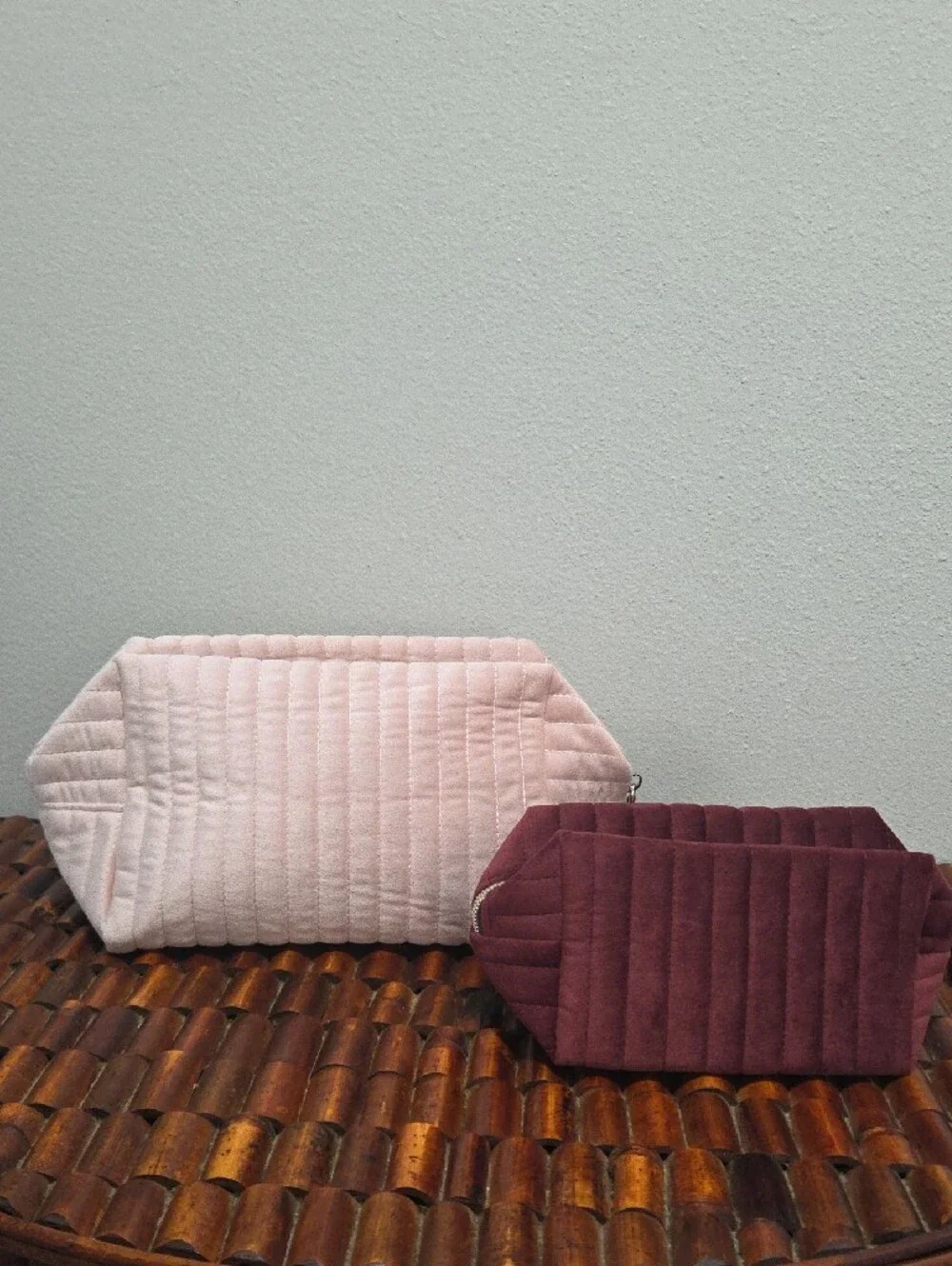 Gatineau Pink Quilted Cosmetic Bag & Nails.INC Mauve Quilted Pouch Set